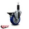 Service Caster 4'' Blue Poly Swivel 1-1/8'' Expanding Stem Caster with Brake SCC-EX20S414-PPUB-BLUE-PLB-118 - alternate 4